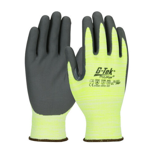 Gants anticoupure G-TEK CUT NIT JAUNE HV/GRIS