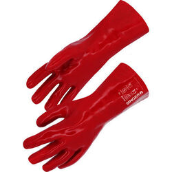 Gants en PVC rouge PVC35