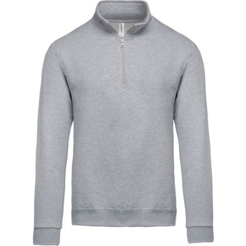 Sweat-shirt col zipp&eacute; gris chin&eacute; K478