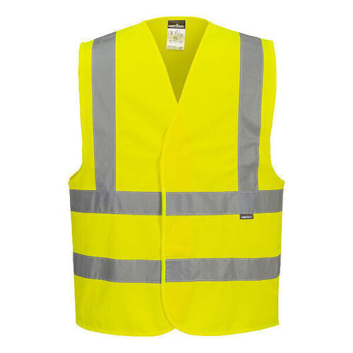Gilet de signalisation jaune Hi-Vis baudrier & double ceinture